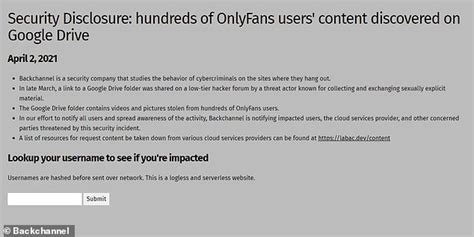 Security Disclosure: hundreds of OnlyFans users content ...